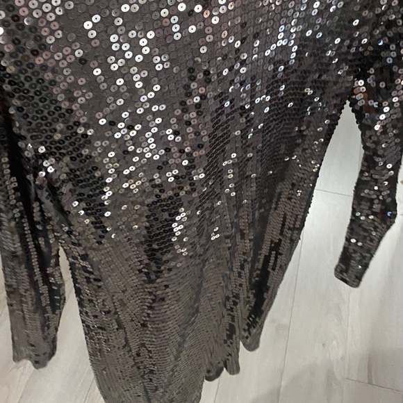 Michael Kors💗Black Sequin Wrap Dress - Picture 9 of 11